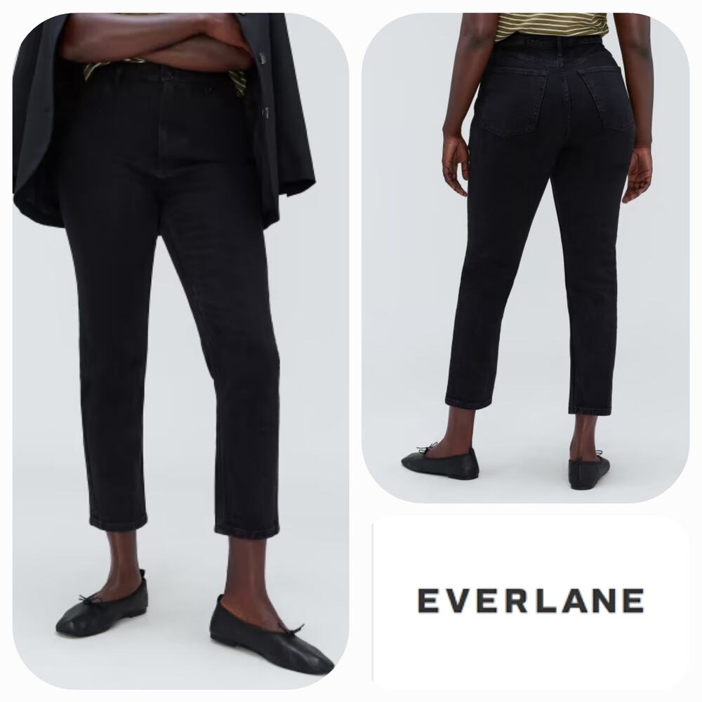 NWT Everlane The Original‎ Curvy Cheeky Organic Cotton Jeans Sz. 30x26 Crop Coal